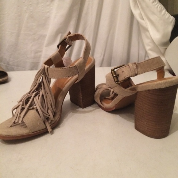 Canyon RRiver Blue beige suede fringe shoes 8 NEW - Picture 6 of 7